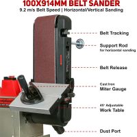 Bucktool 500W Bench Belt & Disc Sander with Direct Drive