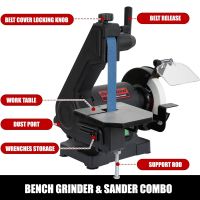 Bucktool 250W Bench Belt Grinder & Disc Sander Combo