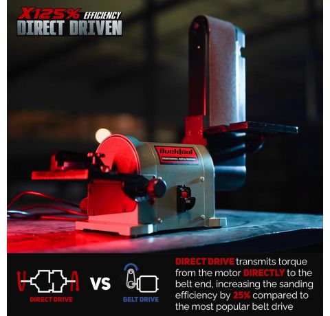 Bucktool 500W Bench Belt & Disc Sander with Direct Drive