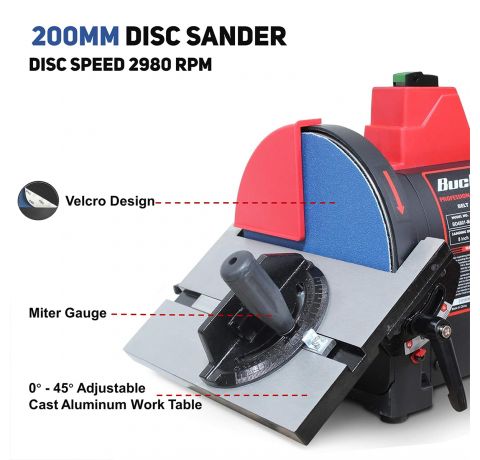 Bucktool 700W Bench Belt & Disc Sander with Direct Drive