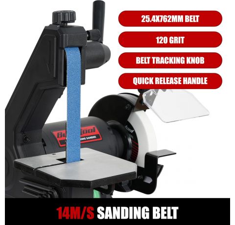 Bucktool 250W Bench Belt Grinder & Disc Sander Combo
