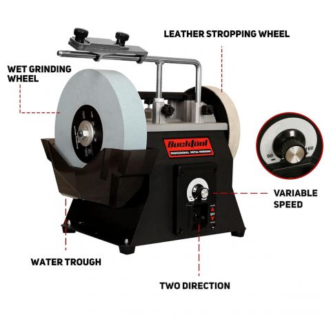 BUCKTOOL 250mm Wet Bench Grinder & Sharpening System