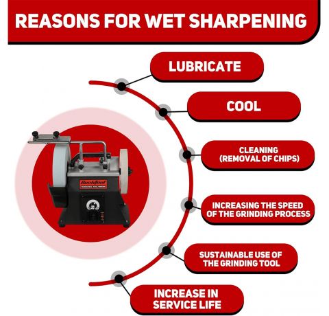 BUCKTOOL 250mm Wet Bench Grinder & Sharpening System